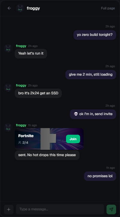 AnySquad in-app chat